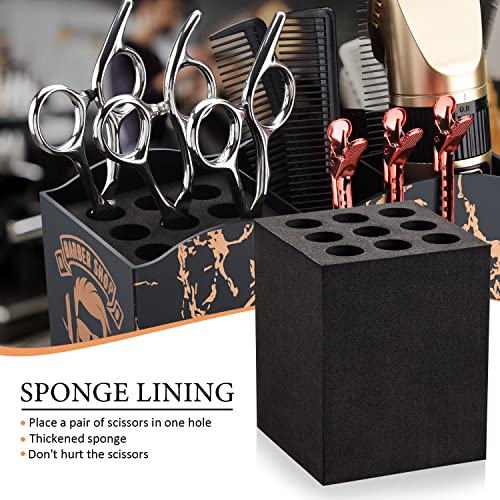 Noverlife Barber Scissors Holder Box, Professional Salon Hairdressing Scissors Rack Holder Storage Organizer for Hairstyling Combs Clips Brushes. - color: Beard Man Style - Black
