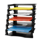 Rubbermaid Regeneration Letter Tray,Six Tier,Plastic,Black (86028),(Pack of 6) - size: 15.8" x 10.9" x 5" (Pack of 6)