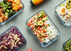 [5-Packs, 36 Oz.] Glass Meal Prep Containers with Locking Lids Glass Food Containers,Airtight Lunch Container,Microwave, Oven, Freezer and Dishwasher (4.5 Cup, White) - color: White