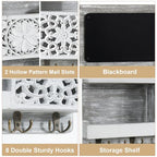 Mail Organizer Wall Mounted, 2 Slots Key Holder for Wall with 8 Hooks, Rustic Wood Key Rack with Shelf for Entryway Hallwall Farmhouse - size: Large