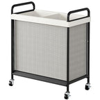WOWLIVE Laundry Hamper 2 Section, 100L Rolling Laundry Basket with wheels and Removable Liner Bag, Double Laundry Sorter with Metal Handle, Clothes Hamper for Laundry Room, Bathroom and Dorm, Beige - size: 2-Section