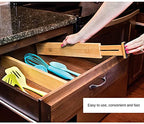 Bamboo Drawer Dividers Set of 4, Adjustable Drawer Organizers for Kitchen, Bedroom, Bathroom, Dresser & Office (13"-17") - size: 13"-17"