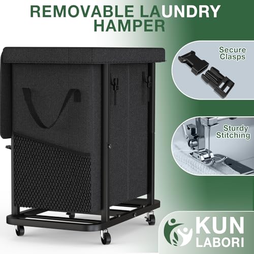 50 Gal(190L) High Grade Large Laundry Basket with Wheels, Rolling Laundry Hamper, Laundry Cart with Metal Frame and Removable Bag Design, Suitable for Laundry Room, Bedroom (Black, 2 Section 190L) - color: Black, size: 2 Section 190L