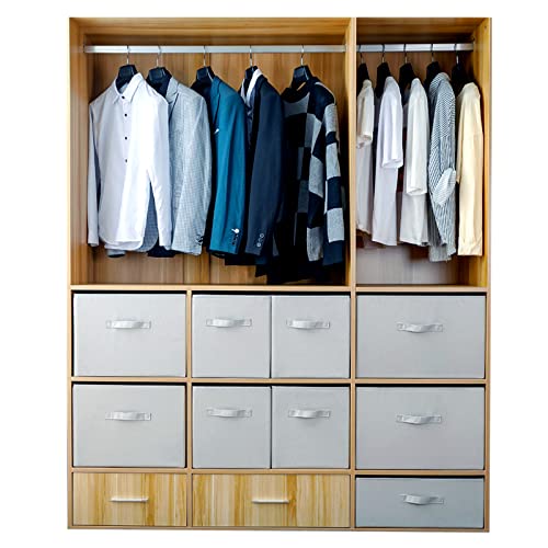 BOMKEE Clothings Collapsible Storage Bins, Foldable Drawer Organizers Closet Storage Baskets Cube Storage Bin for Bedroom Living Room (4 Pack, Grey, 15.4x11.4x5.5inch) - color: Grey, size: 15.4x11.4x5.5inch