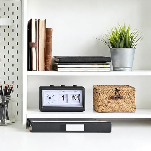 Hipiwe Handwoben Seagrass Basket With Lid Wicker Storage Baskets Decorative Shelf Basket Mini Desktop Organizer, Caramel 4.3" x 2.5" x 2.1" - color: Caramel color, size: 4.3" x 2.5" x 2.1"