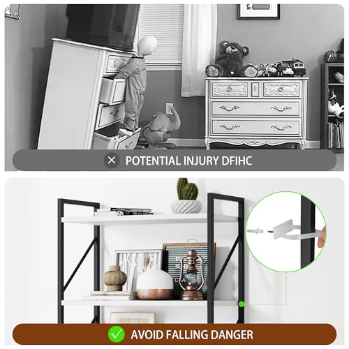 Shintenchi 2-Tier Bookshelf: Tall Industrial Bookcase for Living Room/Home/Office, Modern Book Holder with Storage Rack Shelves - White - color: 2pcs/White