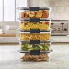 Rubbermaid Brilliance Tritan Plastic Food Storage Containers BPA Free Airtight Lids Ideal for Lunch Meal Prep & Leftovers Set of 5 (3.2 Cup) - size: 3.2 cup (10-Piece)