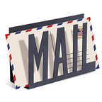 MyGift Mail Holder Organizer Countertop Modern Metal Black with Cutout MAIL Lettering Design, Office Desktop Envelope and Document Storage Rack - color: Black