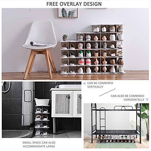 6-Tier Narrow Shoe Rack for Small Entryways, Space-Saving Adjustable Stackable Shelves, Free Standing Shoe Organizer for Closet, Corner, Doorway, Grey - color: Grey