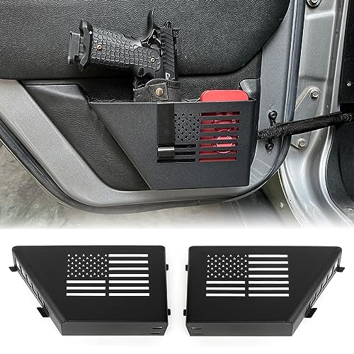 MAIKER Metal Rear Door Storage Box, Door Side Insert Organizer Box Pockets for 2007-2018 Jeep Wrangler JK 4 Door 2pcs(Black) - size: JK/JKU Rear