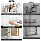 Towel Racks for Bathroom, 30inch Wall Mounted Towel Rack, Towel Storage for Small Bathroom Can Holds 6 Large Towels, Floating Shelf with Adjustable Tissue Basket.(White) - color: White