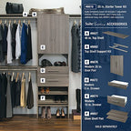 ClosetMaid SuiteSymphony Wood Top Closet Shelf, 48-Inch Wide, Graphite Grey - color: Graphite Grey