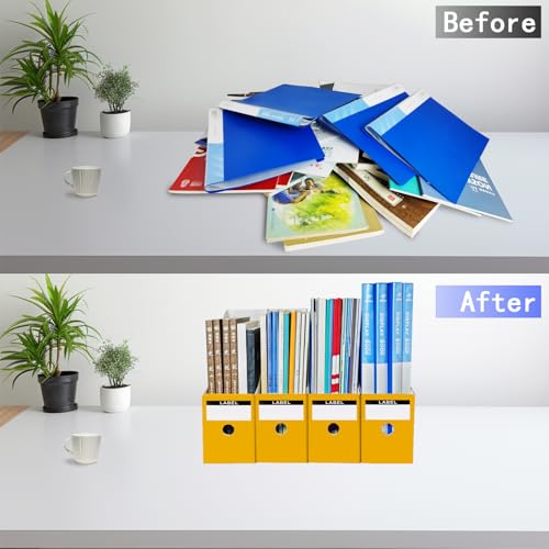 Limitliho Magazine Holde, Magazine File Holder for Home, Office, Desk, 10.6'' H×10.2'' L ×3.5''W Magazine Storage Box (Yellow, 6 Pack) - color: Yellow, size: 6 Pack
