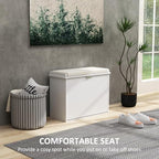 HOMCOM Narrow Shoe Bench with Padded Cushion, Shoe Cabinet with Flip-Drawer and Adjustable Shelf, Small Entryway Bench Holds up to 265lb, 24.4x10.2x18.7 Inches, White - color: White, size: 24.4" x 10.2" x 18.7"