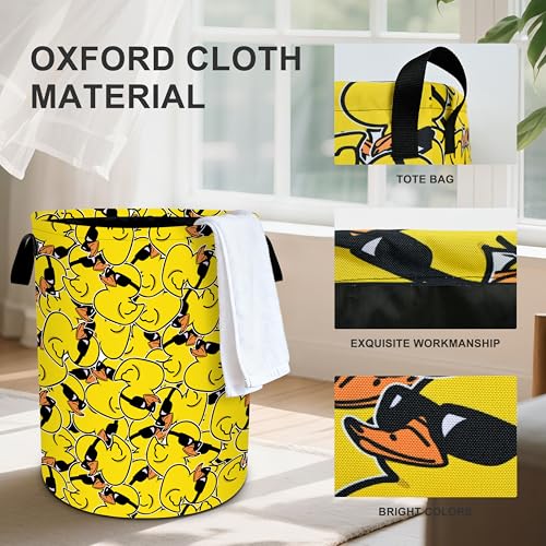 Duck Laundry Basket Storage Bin Foldable Laundry Hamper Clothes Storage Bucket Organizer 19.6x15.7 Inch For Laundry Room/Bedroom/Bathroom - color: Duck