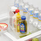 mDesign Plastic Tall Food Storage Organization Container Bin with Handles for Kitchen, Pantry, Cabinet, Fridge/Freezer, Countertop - Organizer for Snacks/Appliances, Ligne Collection, 8 Pack, Clear - size: 10 x 5 x 8 (Pack of 8)