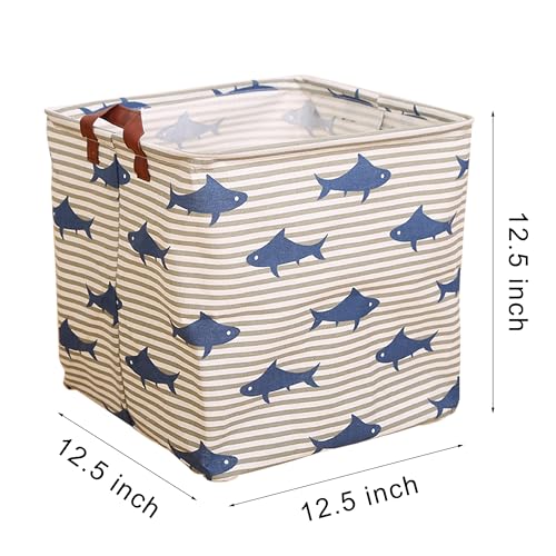 Square Canvas Toy Storage Bins Basket with Handle Collapsible Toy Organizer for Nursery Storage, Kid's Toy & Laundry, Gift Basket (C1) - color: C1