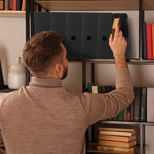 Geyee 12 Pack Magazine File Holder Plastic Desk Organizer Magazine Holder Storage Heavy Duty File Boxes for Home Storage and Office Organization(Black) - color: Black