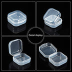SATINIOR 48 Packs Clear Small Plastic Containers Transparent Storage Box with Hinged Lid for Small Items Crafts Jewelry (1.37 x 1.37 x 0.7 Inches) - size: 1.37 x 1.37 x 0.7 in