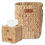 Handwoven Water Hyacinth Decorative Basket, Small Bathroom Trash Can 10L, Open-Top Woven Organizer for Bathroom, Bedroom & Living Room, Natural Fiber, 11 Inch - size: 11 Inch (28 cm), style: Bathroom Trash Can