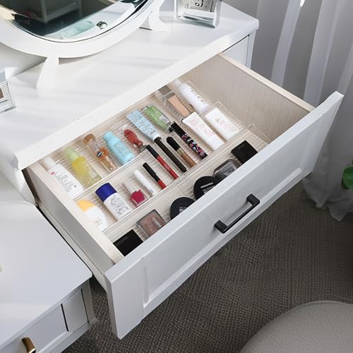 Spice Organizer for Drawer, 4 Pcs Clear Acrylic Drawer Seasoning Organizer, Expandable From 11'' to 22'' Spice Drawer Organizer, Ideal for Kitchen Spice Organization (Jars not included) - color: Clear, size: 11'' W x 4 Pcs