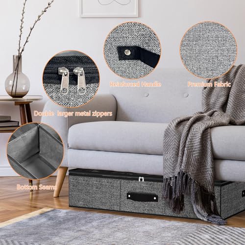 homyfort 32 Pairs Shoe Organizer Under Bed, Underbed Shoe Storage Boxes Bins, Organizador De Zapatos, Extra Large Zapateras Organizer, Black, Set of 2 - color: 2 Shoes (16+16 Cells) Linen-like Black, style: 32 Pairs Shoes