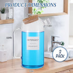 2 Sets Liquid Laundry Detergent Dispenser with Lables, 60oz Glass Laundry Detergent Dispenser, Ideal for Laundry Room Organization and Storage, for Bleach, Fabric Softener, Laundry Soap Dispensers