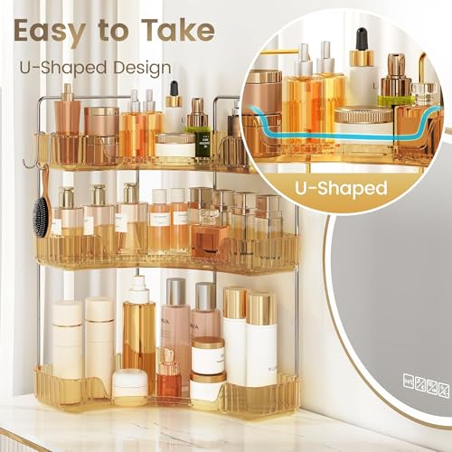 3 Tiers Bathroom Corner Organizer (Gold, 3-Tier) - color: Gold, size: 3-Tier