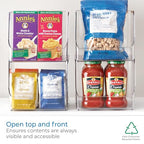 InterDesign iDesign Linus Stacking Organizer Bins for Kitchen, Pantry, Office, Bathroom, Extra Large-Clear (Pack of 4) - size: Large (Pack of 4)