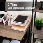 Mind Reader Stackable Paper Tray, Desktop Organizer, File Storage, Office, Metal Mesh, 2 Pcs, Pink - color: Pink