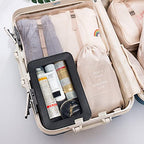 LETGO Clear Makeup Bags, TSA Approved Toiletry Bag with Zipper, Clear Makeup Organizer Fit Carry-on Travel Essentials,Clear Cosmetic Bags for Women Men (O-Black) - color: O-Black