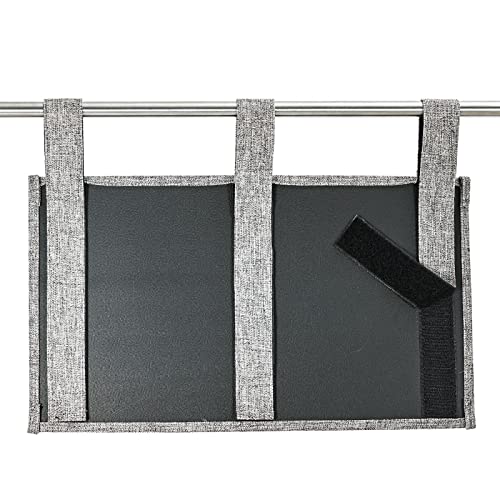Zafit Linen Bedside Caddy, Bedside Storage Organizer for Hospital Beds, College Dorm Rooms or Baby Bed (6 Pockets-Grey) - color: Grey, size: 6 Pockets