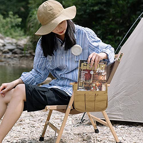 Buyter Armrest Pouch, Chair Side Pocket Organizer, Beach Chairs Side Storage Bags, Including 1 Large Pocket, 3 Small Pockets, For Recliner Couch Sofa (Khaki) - color: Khaki