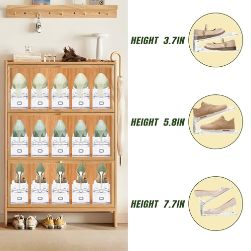 30 Pack Shoe Slots Organizer for Closet, Adjustable Shoe Stackers for a Pair of Shoes Shoe Rack Storage Shoe Space Saver 50% Shoe Shelf Display Holder for Closet - color: Transparent, size: 30 PACK