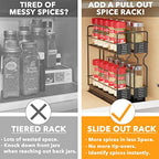 SpaceAid Pull Out Spice Rack Organizer for Cabinet, Heavy Duty Slide Out Seasoning Kitchen Organizer, Cabinet Organizer, with Labels, 5.2" W x10.75 D x10 H, 2 Drawers 2-Tier - style: Two 2"W Drawers, 2-Tier