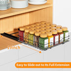 RCHYFEED Pull Out Spice Rack Organizer for Cabinet,Slide out Spice Organization for Inside Cabinets,Heavy Duty Seasoning Organizer Fits Kitchen and Pantry,Sauces,Canned (10.5''Wx10.5''Dx2.5''H) - size: 1 Tier-10.5''Wx10.5''Dx2.5''H