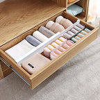 ANTOWIN Expandable Bamboo Drawer Dividers, Drawer Separators,17-22 inches Adjustable Spring-loaded Organizer for Large Utensil, Clothes, Tools Drawers, 6Pack (White) - color: Brown