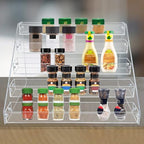 PMMASTO Tiered Spice Rack, Seasoning Organizer, Clear Acrylic Vertical Shelves Can Organizer for Countertop, Cabinet, Pantry, Kitchen Organization and Storage - 5 Tier - size: 5 Tier - inner width 1.93''