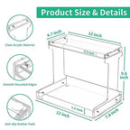NPPLUS Bathroom Countertop Organizer, 2-Tier Clear Acrylic Counter Storage Shelf for Bathroom Counter Organizer, Clear Makeup Storage Vanity Trays for Cabinet, Kitchen Spice Rack - style: Bathroom Countertop Organizer