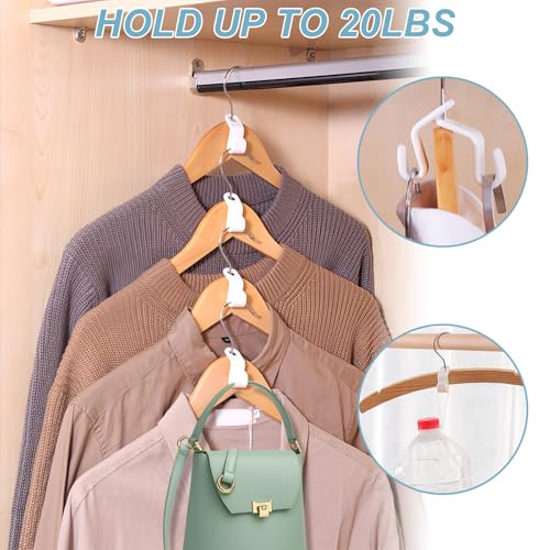 50 PCS Space Saving Hanger - Clothes Connector Hooks, Stacking Space Saver, Plastic Closet Organizers and Storage Extender for Heavy Duty Cascading Connection - color: 50 Pcs Multicolor