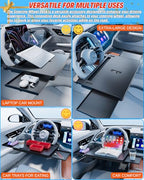 Portable Large Steering Wheel Tray Table for Car - Adjustable Laptop Holder Desk & Food Trays, Car Tray that Fits Over Steering Wheel Cover, Eating Food & Working, Driver Office Accessories - style: Car Laptop Desk