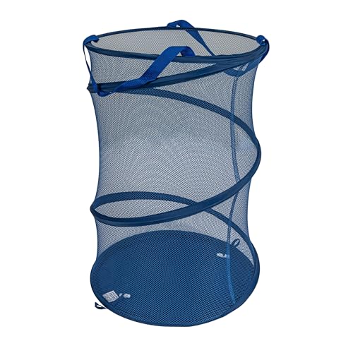 Household Essentials Pop-Up Mesh Laundry Hamper, Blue - color: Blue