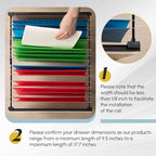 24 Pcs Metal Adjustable File Cabinet Rails Set Include 16 Hanging File Rail Clips 8 Cabinet Dividers Bars Suitable for Cabinets with Drawer Thickness Less Than 1/8 Inch(Black,10-18.5 Inch) - color: Black, size: 10-18.5 Inch