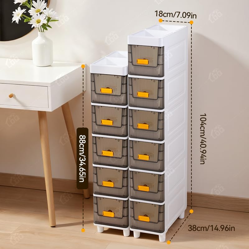 LDQ Slim Storage Cabinet with Drawers - Durable Waterproof PP Organizer for Bathroom/Kitchen/Health - Small Spaces, Snacks, Display & Retail (5layers) - size: 5layers
