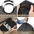 Maxsilan 160L XX-Large Laundry Basket, Freestanding Tall Clothes Hamper, Collapsible Laundry Bag, Black - color: Black, size: 160l