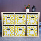 MAX Houser Fabric Storage Bins Cubes Baskets Containers with Dual Plastic Handles for Home Closet Bedroom Drawers Organizers, Flodable, Set of 6 (Yellow) - color: 22 yellow