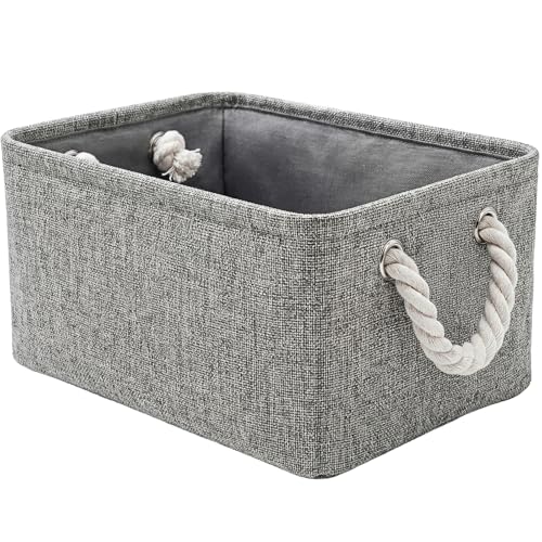 TheWarmHome Storage Bins for Shelves - 11.8x7.9x5.2 inch Grey Small Storage Baskets for Organizing, Fabric Storage Cubes Closet Organizer for Home Nursery Gift Decorative (Gray) - color: Grey, size: Small -11.8Lx7.9Wx5.2H