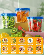 BiuLeon 6 Pack-24 oz Freezer Storage Containers, Plastic Food Storage Containers with Twist Top Lids, BPA Free and Reusable Soup Containers with Lids, Leakproof/Microwave/Dishwasher Safe - color: 6Pack-24oz