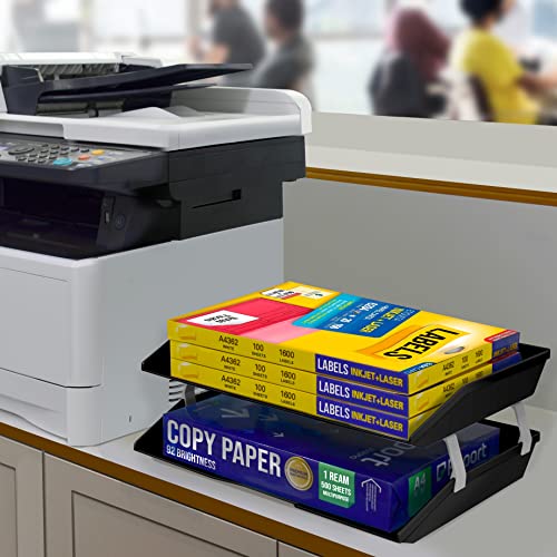 Acrimet Facility 2 Tier Letter Tray, Side Load, Letter Size/A4, Desktop File Organizer, Plastic (Black Color) - color: Black, size: 14.0" x 10.5" x 5.6"
