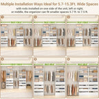 Aheaplus Closet System, 6-15Ft Closet Organizer with 8 Wooden Drawers, Wood Closet Organizer System with Tower, Walk-in Closet Organizer Wardrobe Clothes Rack with 4 Hanging Rods, Garment Rack, White - color: White